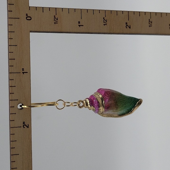 1922- Handmade Sea Shell Dangle Earrings NWT - Picture 5 of 7